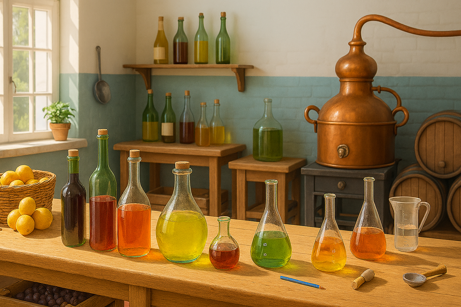 Création et expérimentation de recettes d'alcools